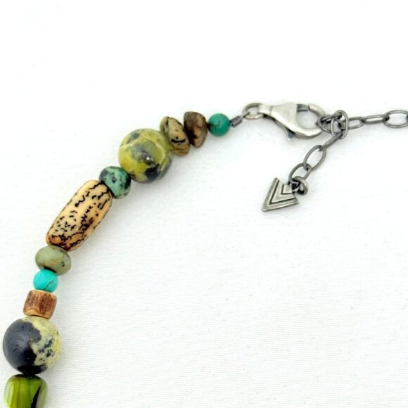 Silpada Kabkaban Wood Leaf Mixed Bead Necklace - 16" to 18" - Picture 5 of 7